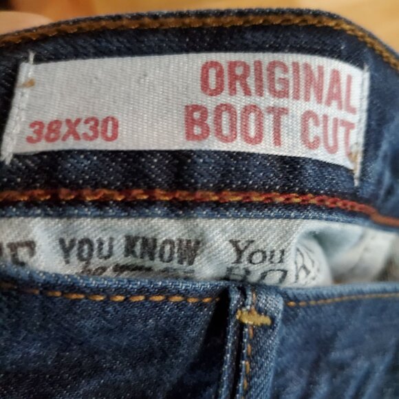 Arizona Jeans Mens 38x30 Blue Boot Cut Denim 5-Pocket Style - Picture 3 of 13